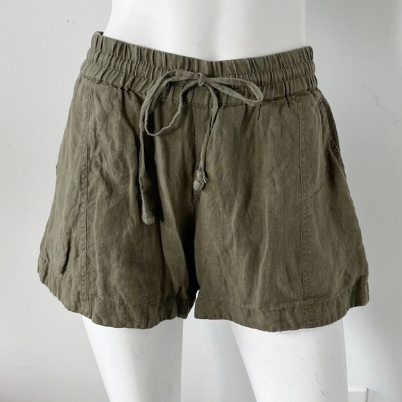 $265 APIECE APART Trail Linen Shorts in Olive EUC/sz S - Picture 2 of 15